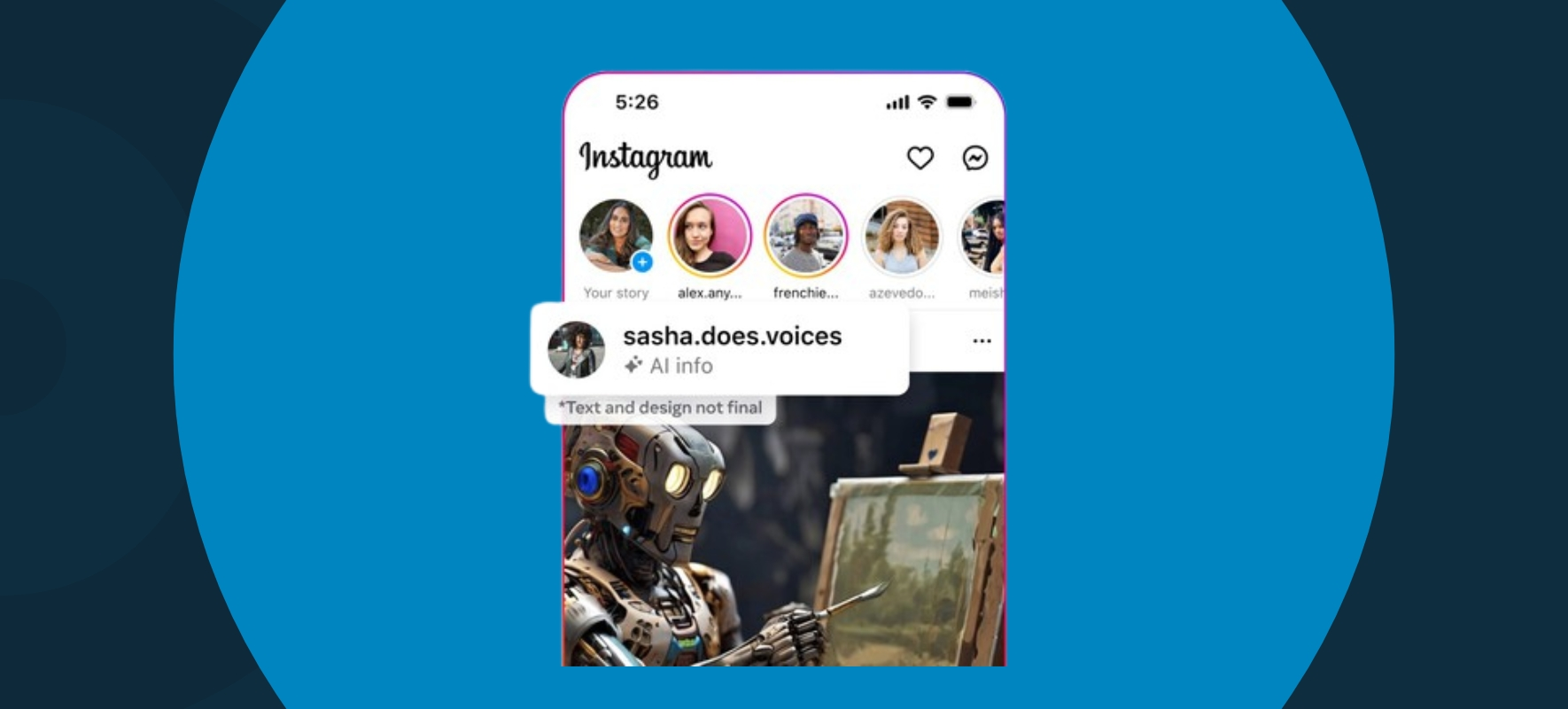 Contenido generado con inteligencia artificial en Instagram