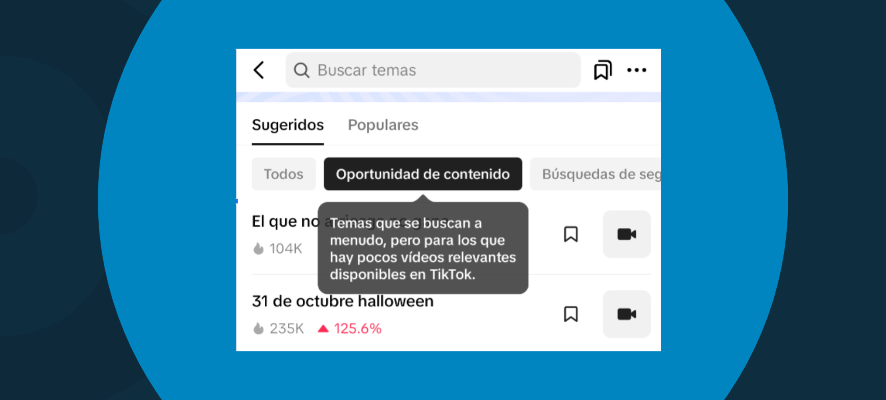 Oportunidades de contenido en TikTok - Creator Search Insights